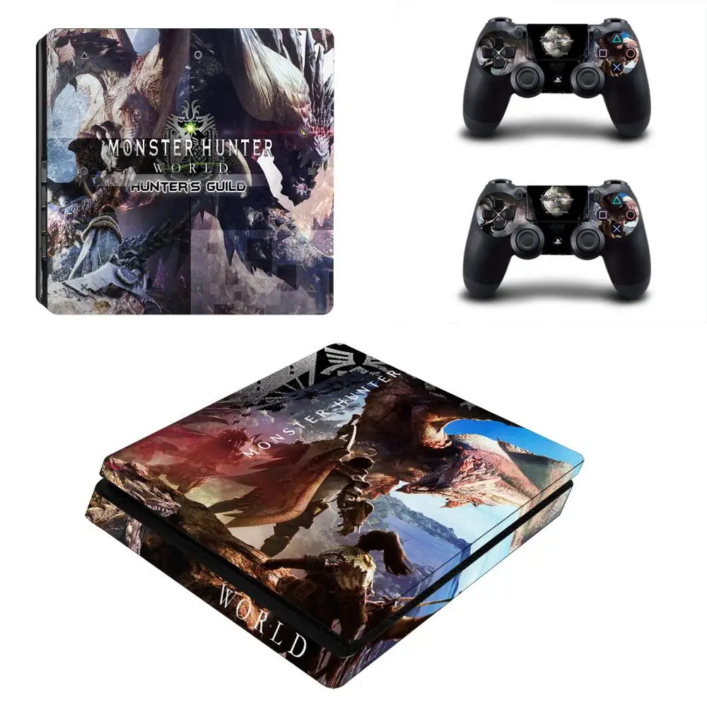Монстр Охотник мир PS4 чехол для игры PS4 тонкая кожа Наклейка для PS4 Slim playstation 4 и 2 контроллера Скины Наклейка виниловая