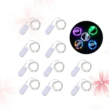 

10PCS Light String Starry LEDs on Copper Extra Thin Silver Wire CR2032 Batteries Required DIY Wedding Centerpiece Table Decorati