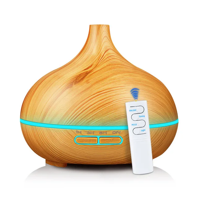 

550ML Wood Grain Electric Aroma Essential Oil Diffuser Ultrasonic Air Humidifier with 7 Color Changing LED Lights for Home