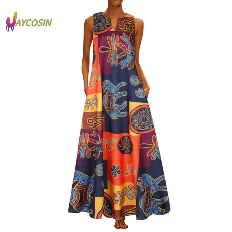 Jaycosin Sleeveless Women'S Summer Sundress Plus Size Women Dresses Casual Bohemian Vestido Robe Vestidos Sukienki Elbise | Женская