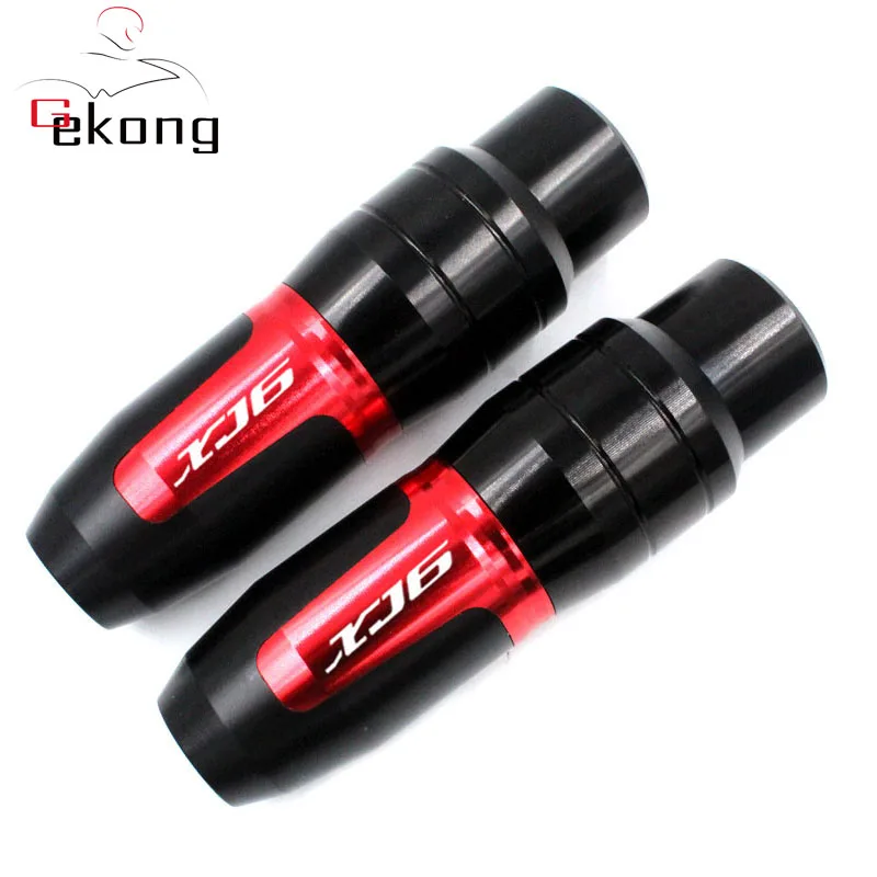 For YAMAHA XJ6 XJ-6 DIVERSION Motorcycle Accessories CNC Frame Crash Pads Exhaust Sliders Crash Protector With logo - Цвет: Red