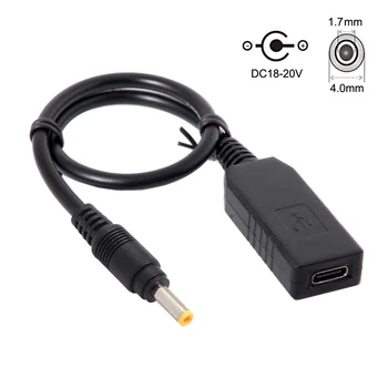 

DC 20V 4.0 1.7mm to Type C USB 3.1 USB-C Power Plug PD Emulator Trigger Charge Cable for Lap top Black