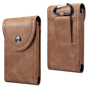

Universal Phone Bag PU Leather Belt Clip bag for 6.7inch Waist Pack Mobile Phone Cover Vintage Leather Card Pocket Flip Case
