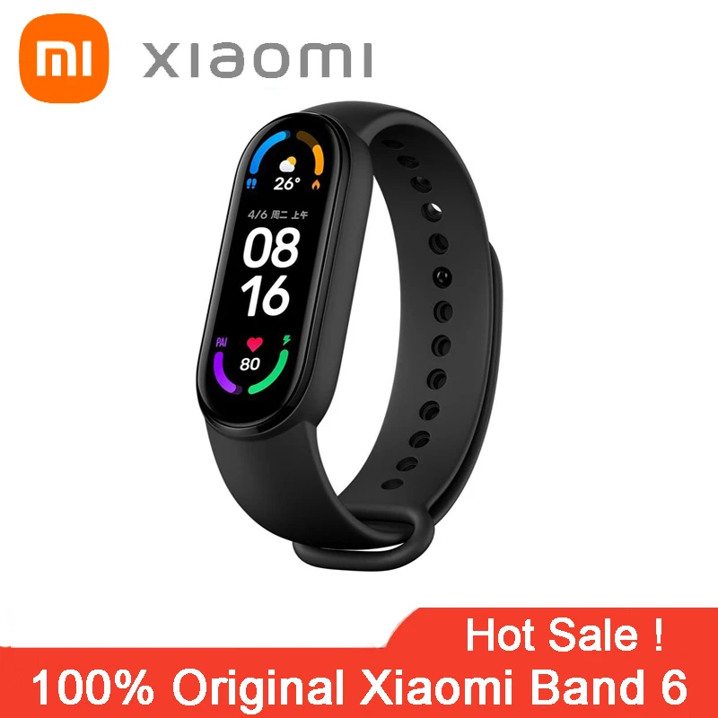 Original Xiaomi Mi Band 6 Sport Wristband Heart Rate Fitness Tracker Bluetooth 1.56 