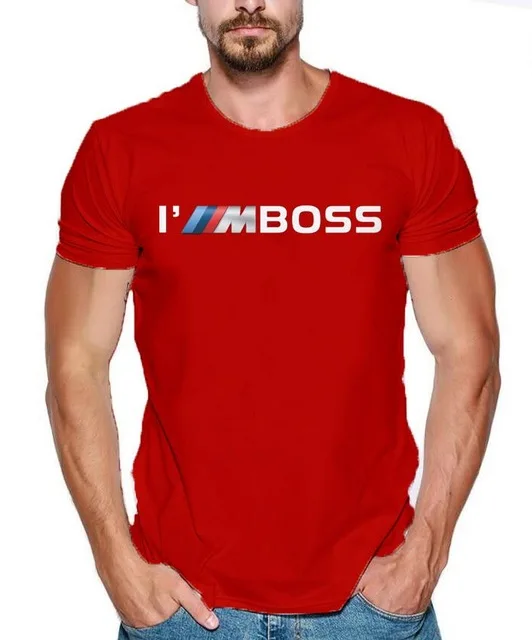 Летняя мужская футболка 2019 модная с логотипом I'm Boss M power забавная из 100% хлопка