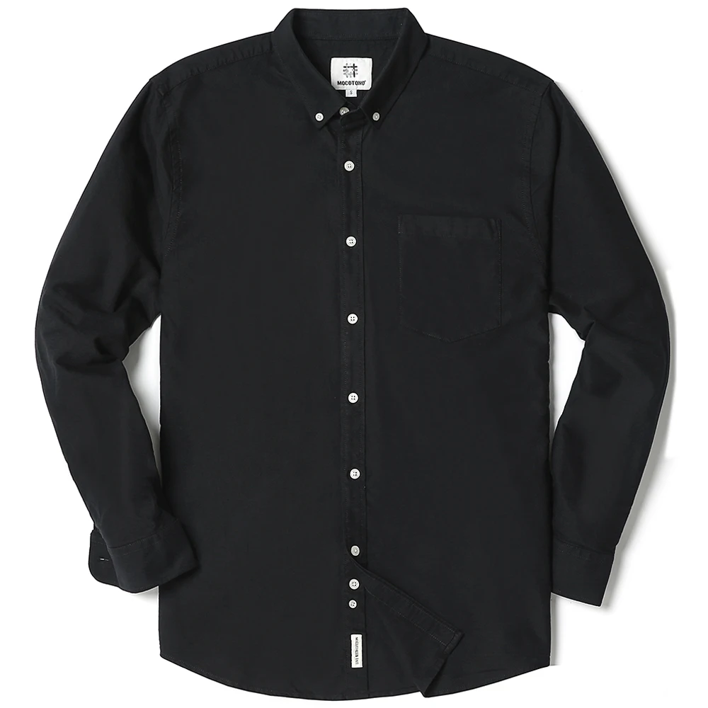Goede Mannen Oxford 100 Katoen Lange Mouwen Button Down Casual Comfort Effen Kleur Jurk Shirts Voor Mannen