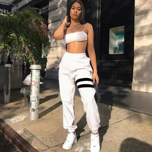 Женские осенние спортивные штаны для активного бега, тренировочные штаны для бега, штаны в полоску с принтом, штаны для отдыха с карманами