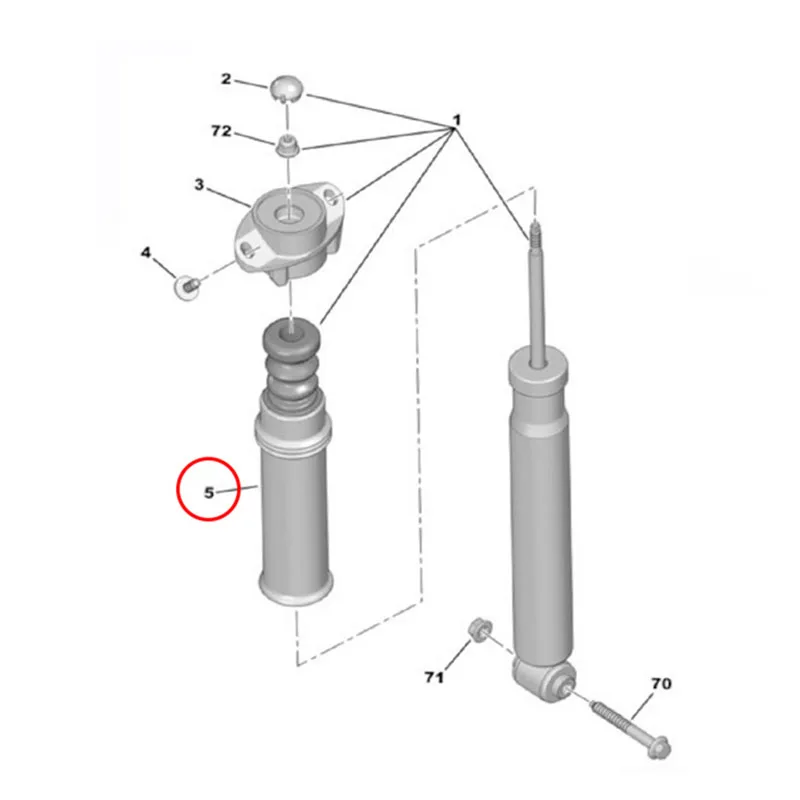 Baificar Brand New Rear Shock Absorber Dust Cover Buffer Block Bush 525442 For Peugeot 308 3008 RCZ Citroen C4 II DS4