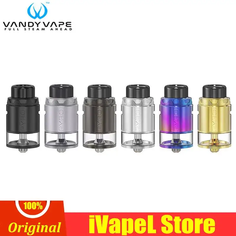 Оригинальный атомайзер Vandy Vape Pyro V4 RDTA с боковым наполнителем 5 мл и плавленой