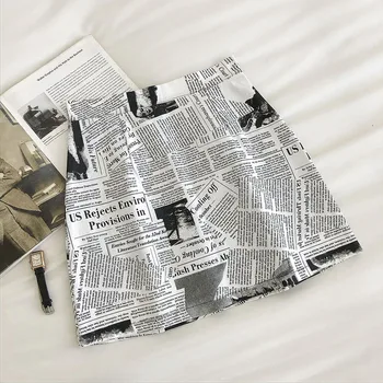 

Spring Autumn Women's Skirt Korean Style Letter Print Casual Skirt New Wide Slim High Waist A-line Short Female Skirts LL518