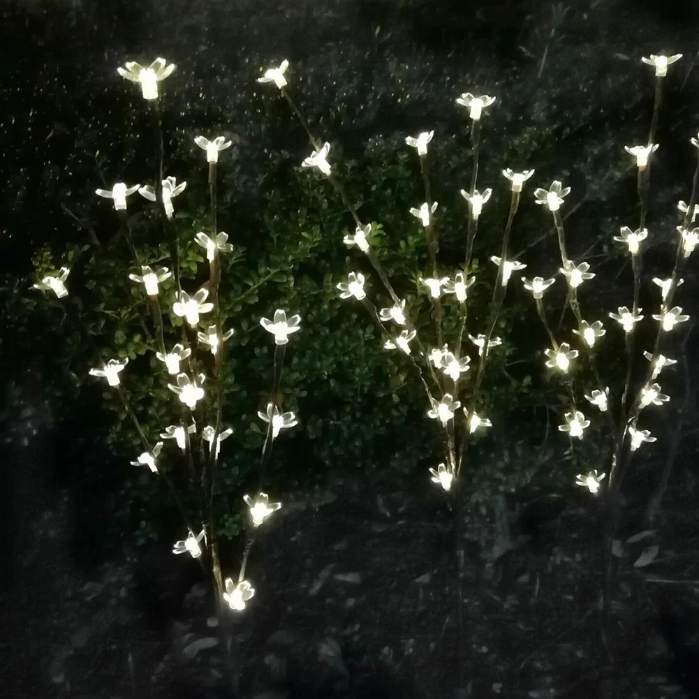 3pcs/set Cherry Tree Solar Lamp Decoration Ornamental Durable Garden Branches 60 LED Blossom Lights Plastic Waterproof Outdoor | Лампы и
