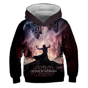 

2020 3D Star Wars Newest Hot children boys and Girls Long Sleeve pretty Lucky Child Hooded Outerwear polyester autumn and winter