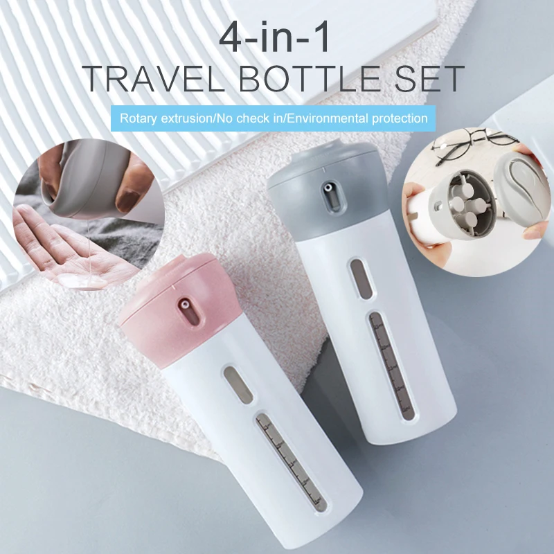 

Travel 4 in 1 Refillable Bottle 40ML Portable Empty Container Toiletries Cosmetic Liquid Dispenser Lotion Shampoo Storage Jar