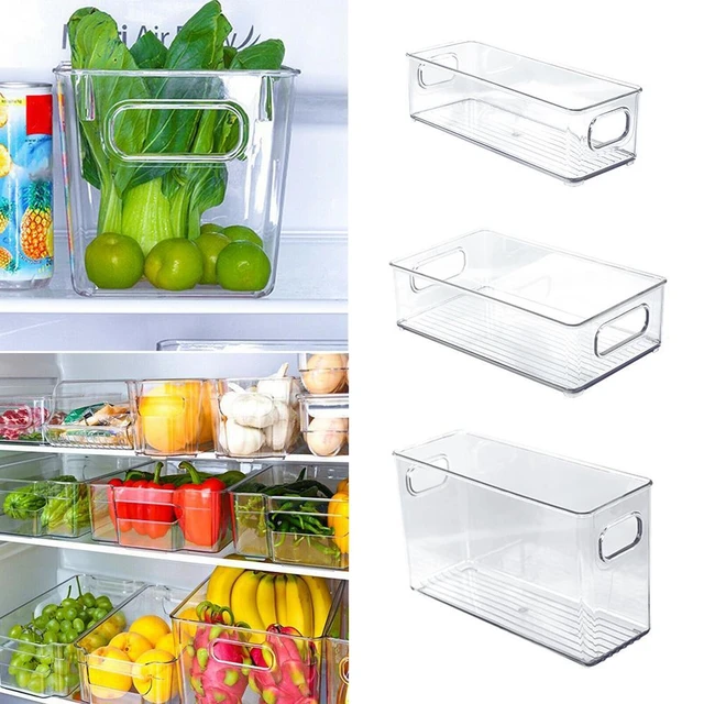 Refrigerator Organizer Bins Stackable Fridge Food Storage Box with