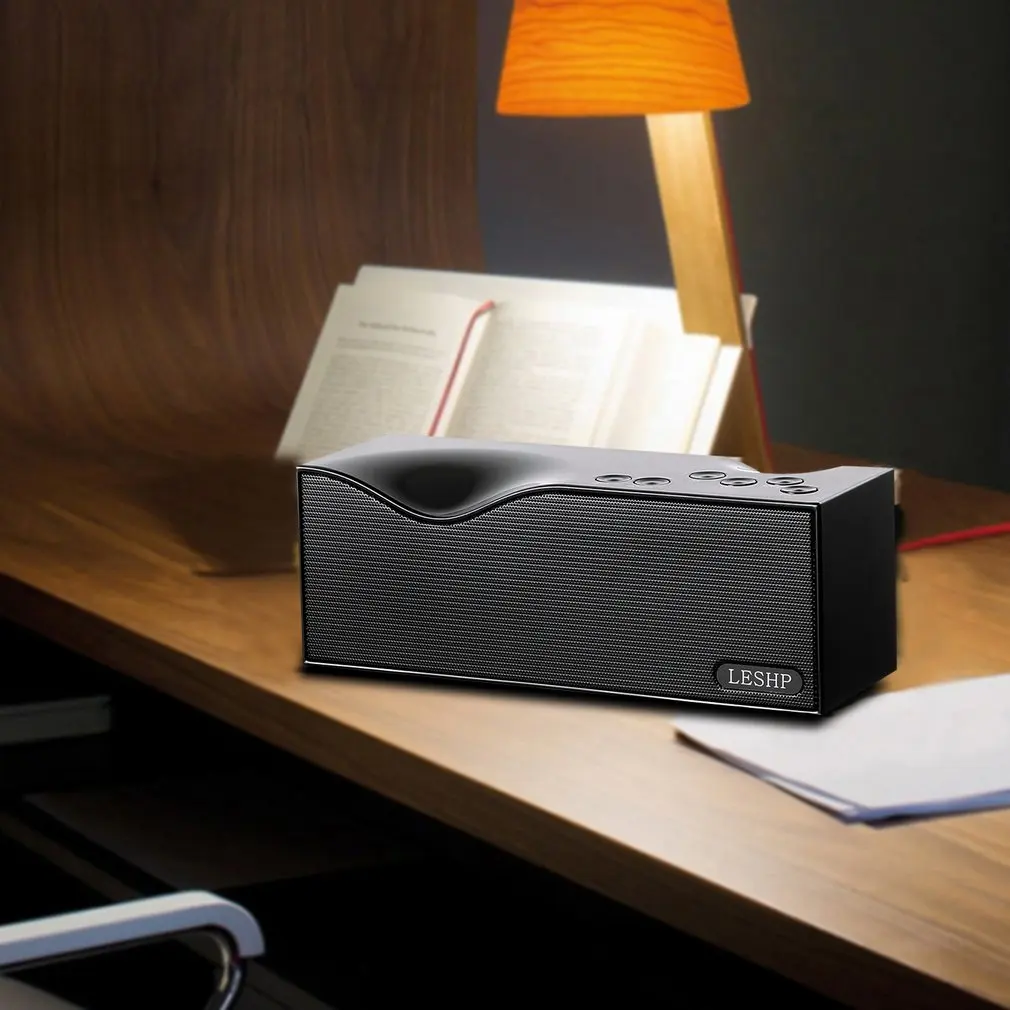 LESHP Alarm Clock Speaker LED Display Removable Lithium Battery Cordless Portable Support Variety Music Format