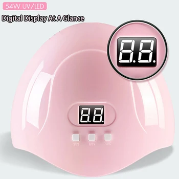 

Hot 54W Nail Polish Dryer Lamp 18 Leds Machine LED Curing UV Gel Acrylic Curing Light Manicure Timer Nail Art LCD Display t6
