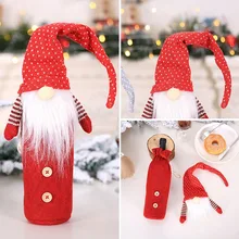 Рождественская бутылка вина обложка Новогодний подарок сумка держатель рождественское настольное украшение для дома вечерние ужин