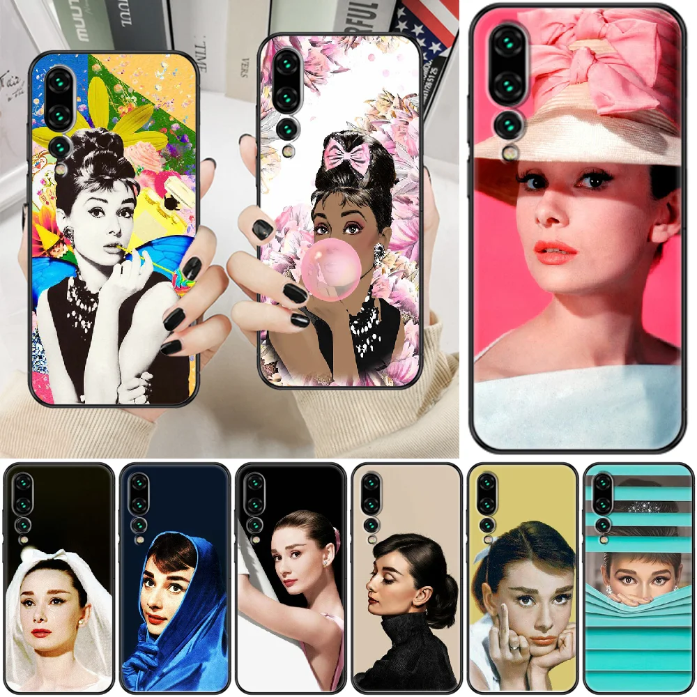 Чехол для телефона Одри Хепберн Huawei P Mate P10 P20 P30 P40 10 20 Smart Z Pro Lite 2019 черный роскошный