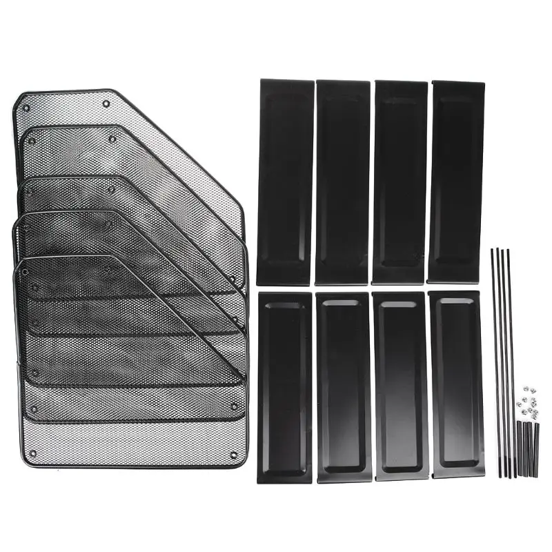 

4 Column Metal Mesh File Holder Document Rack Letter Magazine Newspaper Tray for Desk Organizer Home Office Supplies 11UB
