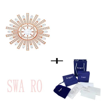 

SWA 2020 Stylish New Bright Brooch, With Rose Gold And Shiny White Inlays Represents The Sunshine Showing Elegance Charm, Is