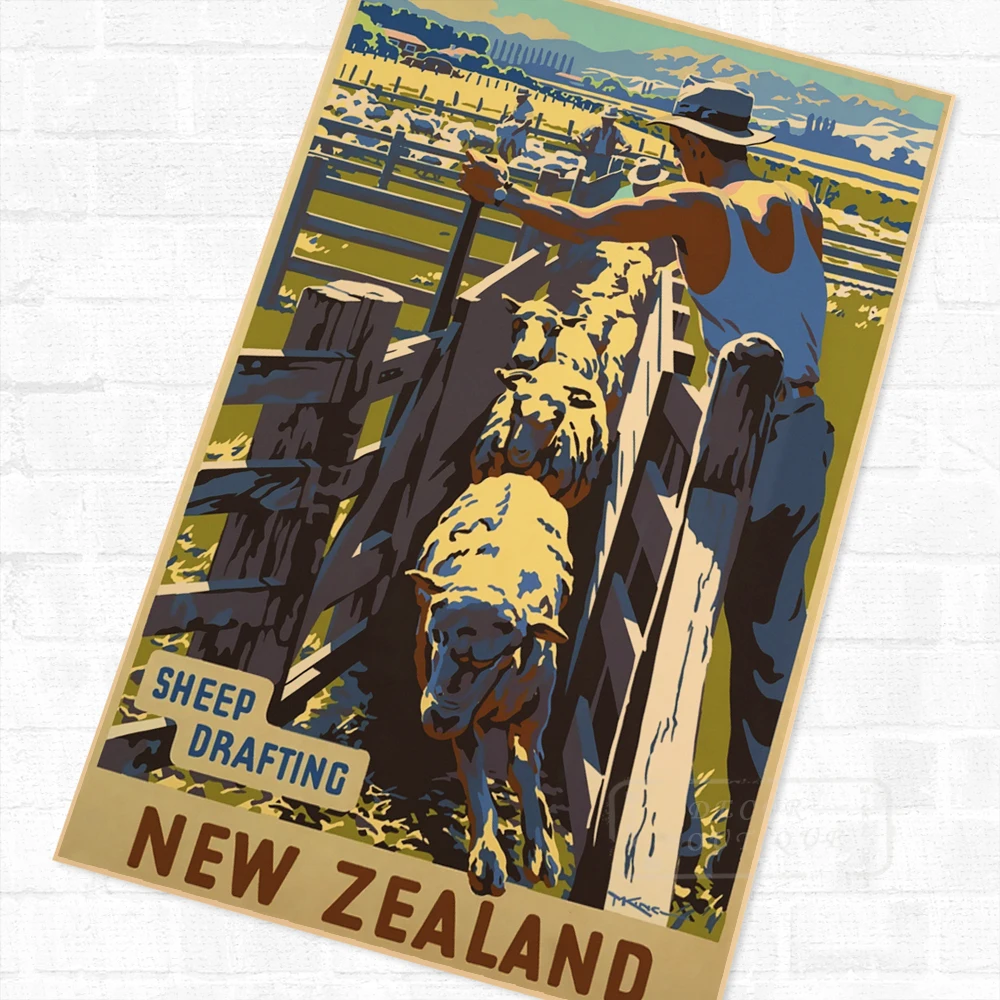 NZ Новая Зеландия маори путешествия ВИНТАЖНЫЙ ПЛАКАТ ретро декоративная
