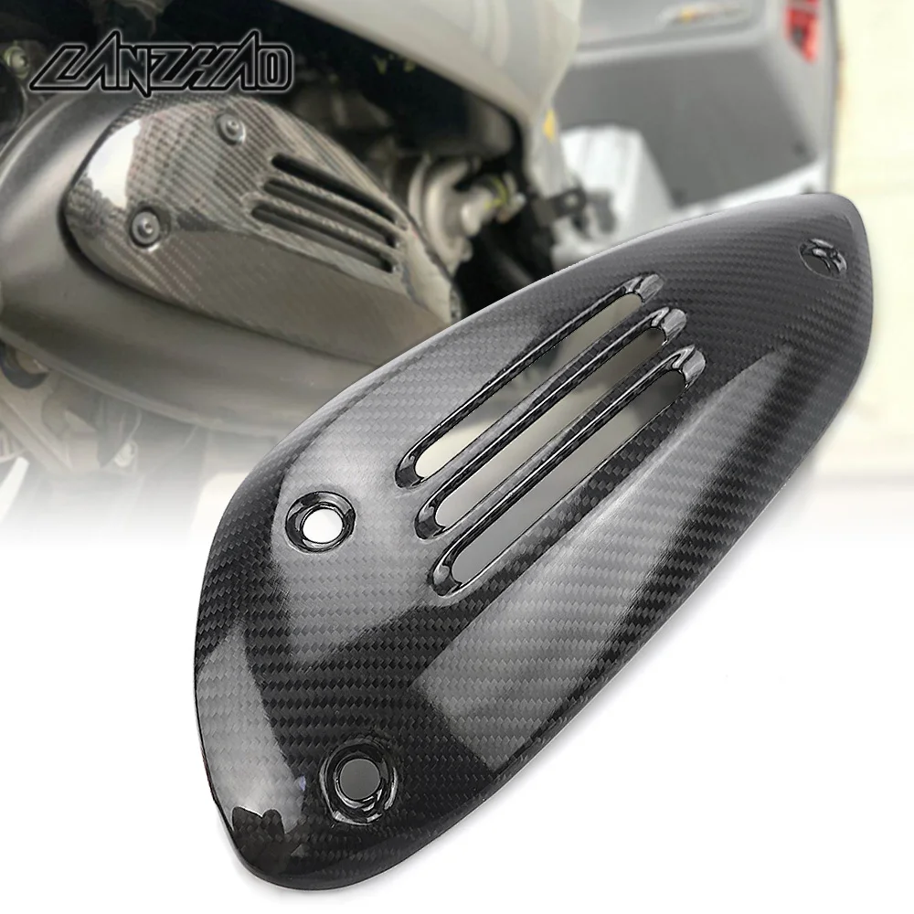 GTS Motorcycle Exhaust Pipe Cover Muffler Heat Shield Protector Carbon