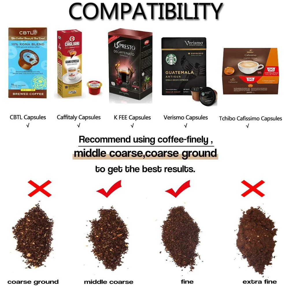 Reusable Refill Coffee Capsule for Tchibo Cafissimo & K fee ALDI