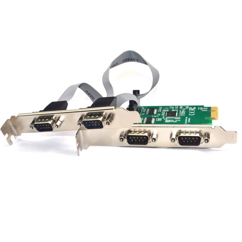 

4-портовая последовательная плата расширения PCI Express RS232 Com 9-контактная последовательная карта PCIE Riser Converter адаптер для чипа Windows Linux AX99100