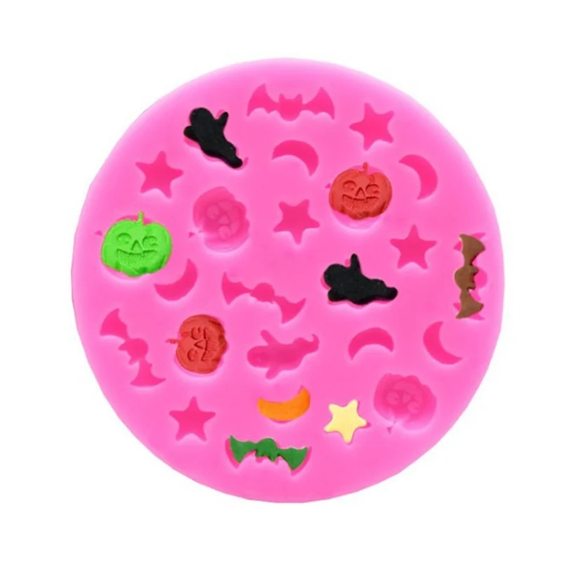 Baking Mould Halloween Pumpkin Sugar Decoration Craft Silicone Mold Bat Topper mold | Дом и сад