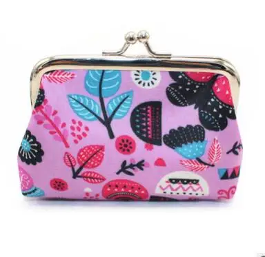 pink M259 Кошелек для монет с рисунком из мультфильма для женщин, девочек и детей, милый кошелек на застежке с цветочным принтом, подарок для женщин и девочек - Цвет: pink