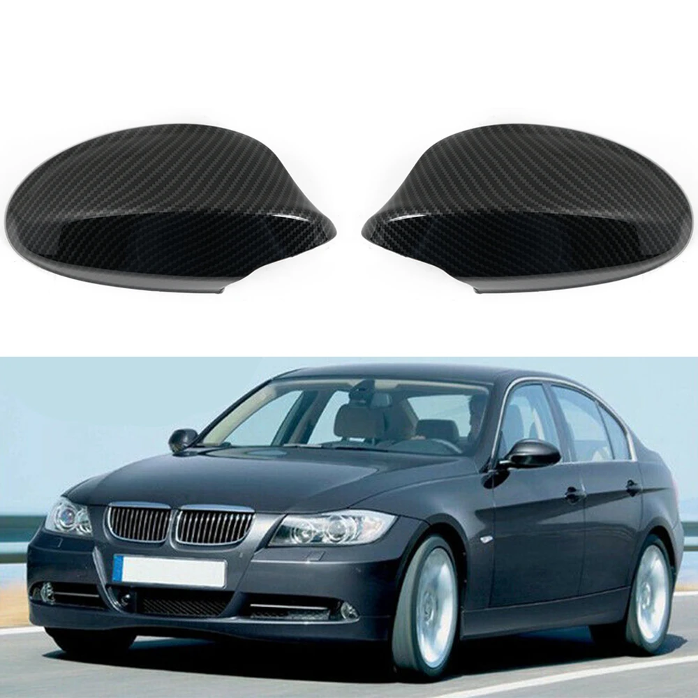 H2CNC Real Carbon Fiber/ABS Mirror Cover E90 Car Side Rearview Side