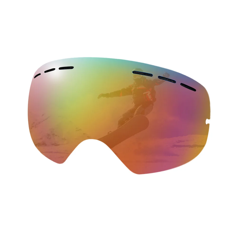 SKI RED LENS Брендовые двухслойные противотуманные лыжные очки, зимние спортивные лыжные очки для мужчин и женщин, Снежная маска, очки для сноуборда, снегохода - Цвет: SKI RED LENS