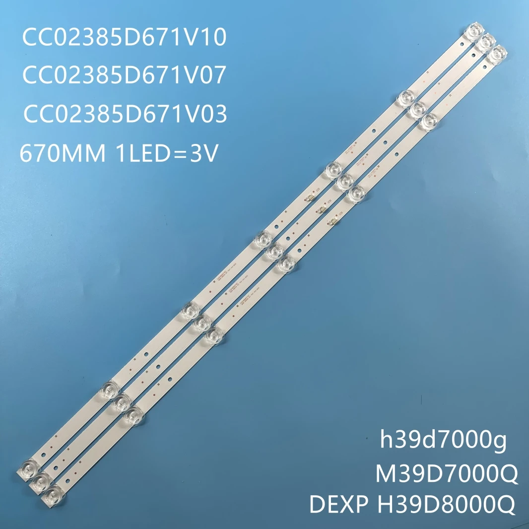 LED strips for AKIRA 39 TV 39LED01T2M EX-39HT001B DEXP H39D8000Q M39D7000Q CC02385D671V03 385B 385E20 3X7 7S1P 1910 0D20