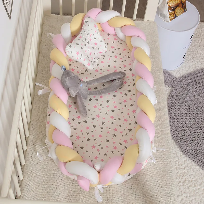 

Full cotton braided folding protective portable crib removable manual fence baby mattress baby bassinet mattress