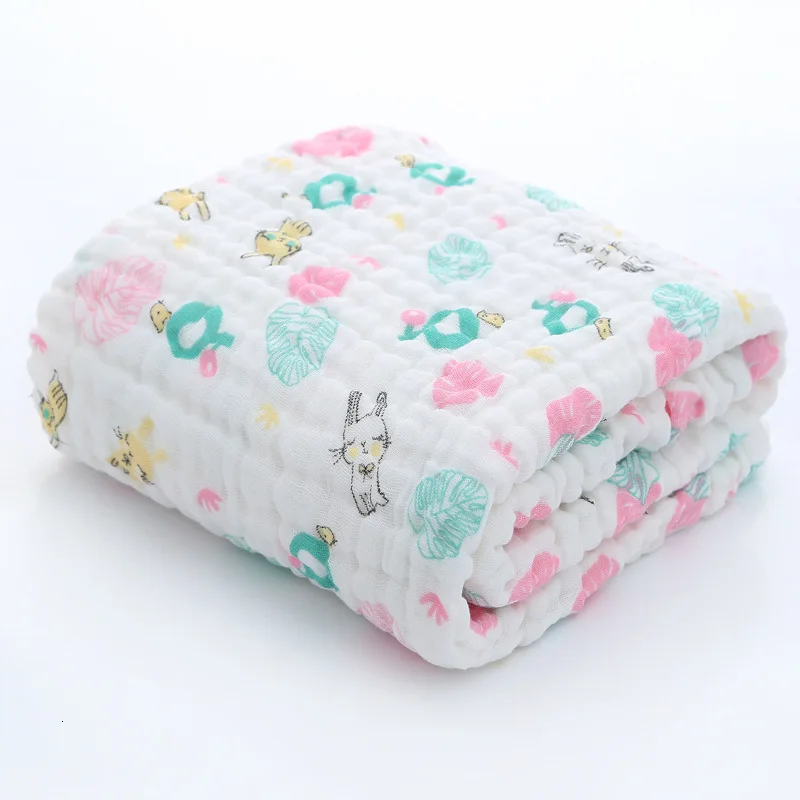 Марлевое банное полотенце из чистого хлопка с шестью слоями; детская складная сумка для ковров; сумка для детских вещей; комплект одежды для мальчиков - Цвет: Cotton leaf cat
