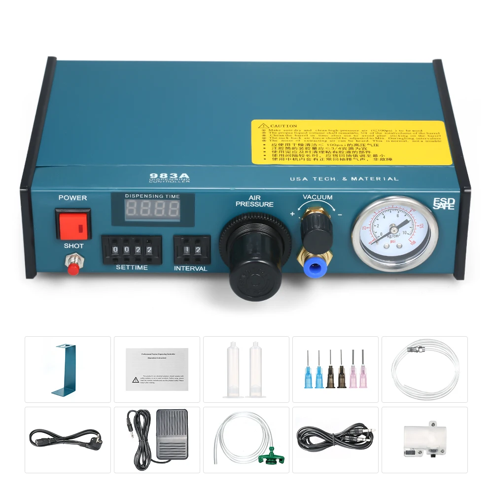 

Automatic Glue Dispenser Machine US/EU Plug Dispensing Controller Digital Control Drip Glue Machine Welding Tool