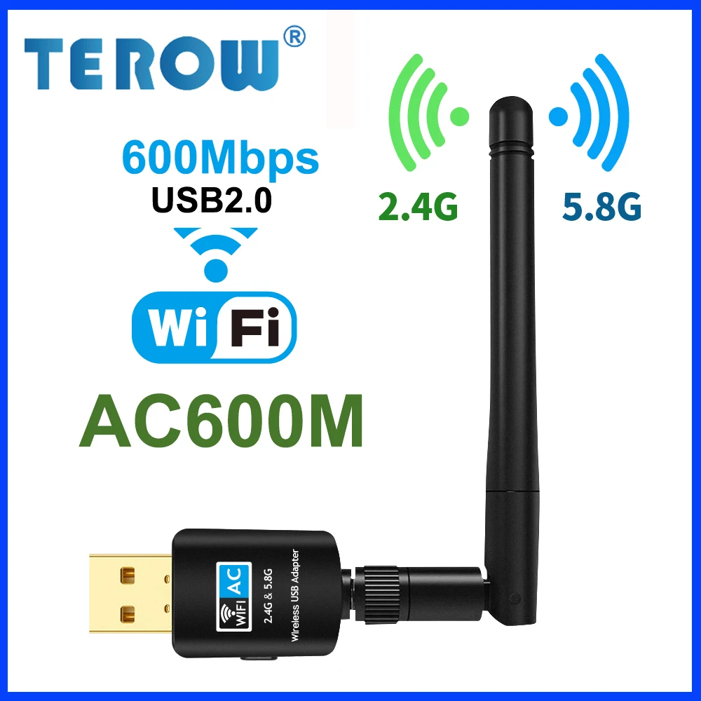 Сетевая карта Wi-Fi-приемника TEROW AC600M 600 Мбит/с RTL8811CU 2 4 ГГц + 5 8 с антенной дБи |
