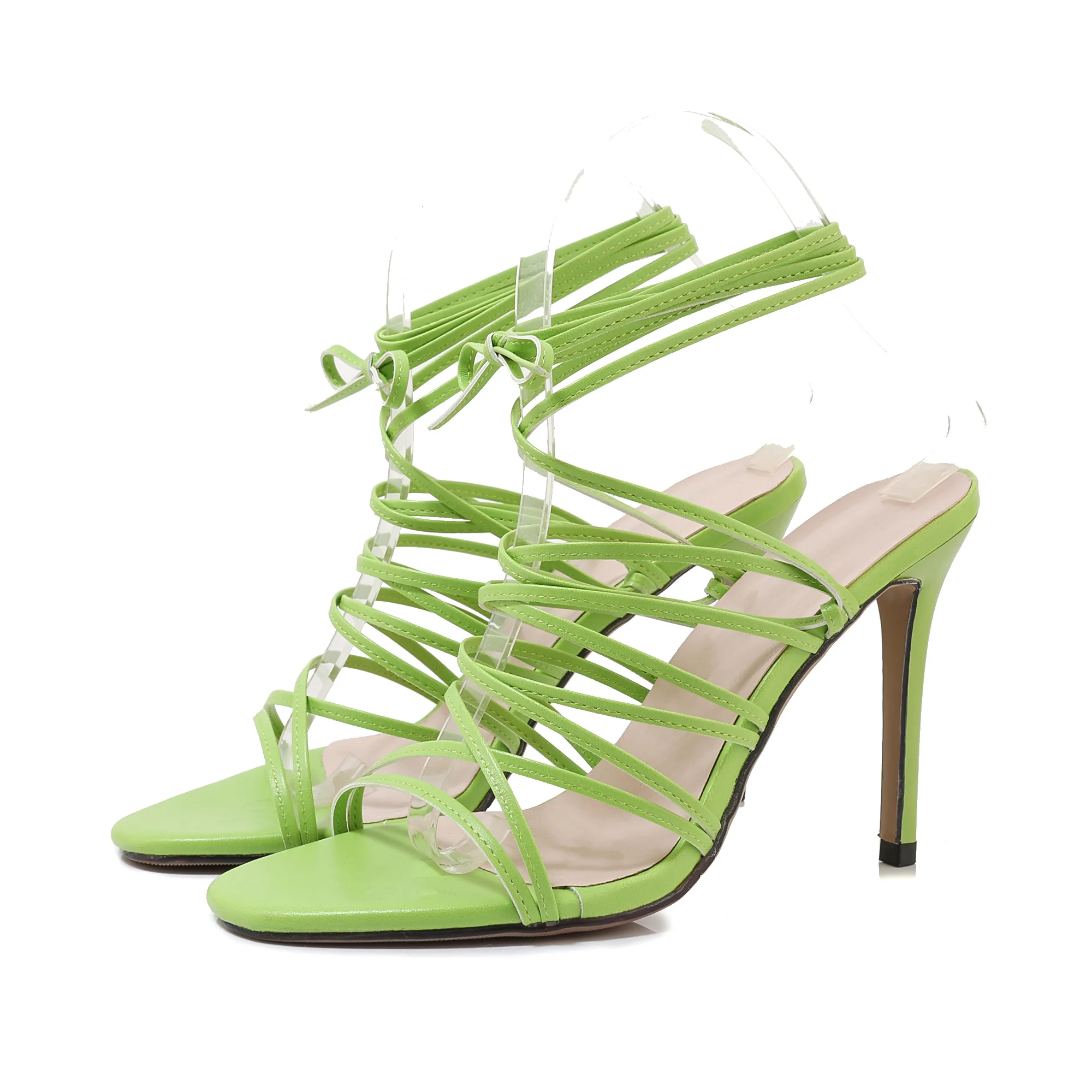 Сандалии гладиаторы женские на высоком каблуке Босоножки с открытым носком