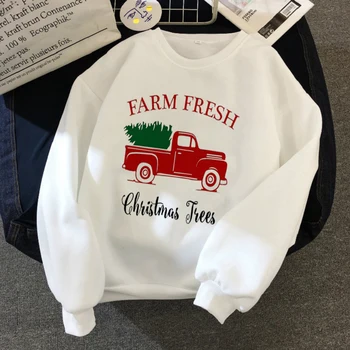 

2019 Kpop Fashion Winter Hot Women's Sweatshirts Long Sleeve Casual Sweatshirt Christmas Card Print Kawaii Jersey Clothing Woman