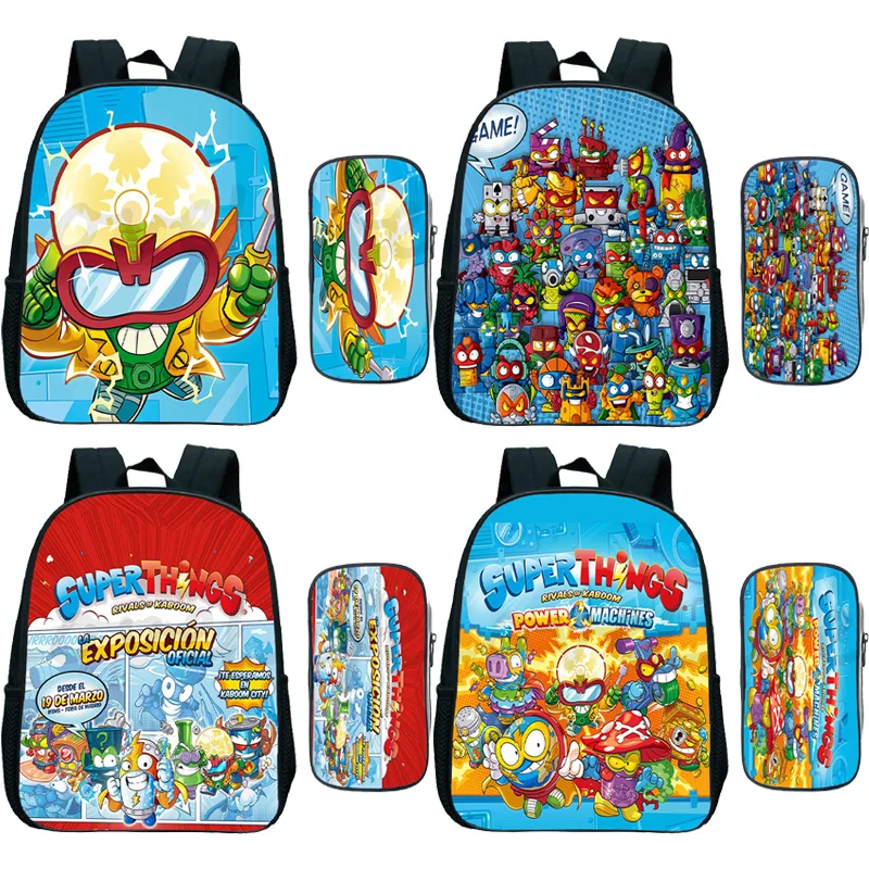 

2 Pcs Set Mochila Super Zings Kindergarten Backpacks Pen Bag Toddler Schoolbag Children Book Bag Anime Rucksack Cartoon Knapsack