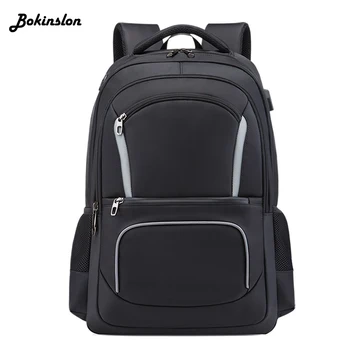 

Bokinslon Casual Student Backpack Male Drawstring Oil Wax Canvas Bag Diagonal Man Travel Backpack