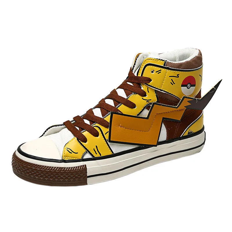 Brown-pikachu COOLVFATBO/Модная парусиновая обувь в стиле аниме Покемон каваи Пикачу чармандер; спортивная обувь для подростков; кроссовки; Уличная обувь для путешествий - Цвет: Brown-pikachu