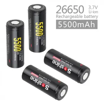 

4pcs/lot Soshine 3.7V 5500mAh 26650 Li-ion Rechargeable Battery with Protected PCB + Portable Battery Box