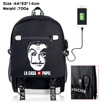 

La Casa De Papel Money Heist House of Paper Backpack Outdoor Travel Bag Laptop Backpack School Bags Shoulder Bags