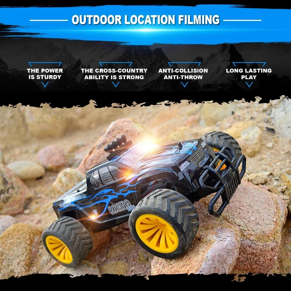 2,4G с высоким уровнем Скорость RC автомобиль 4WD 1:16 гоночный автомобиль багги с светильник высокой интенсивности мотор RC для рок-кроулинга, Управление игрушечных машинках для Детский подарок