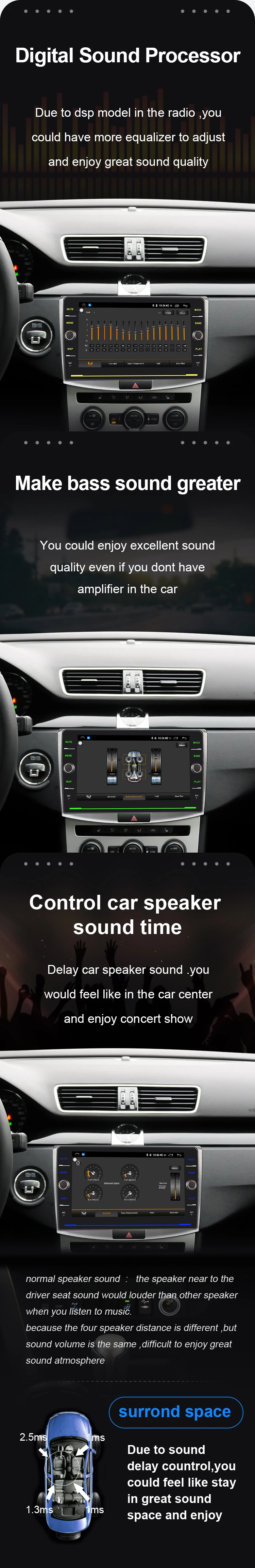 Top EBILAEN Car Radio Multimedia Player For VW Volkswagen Passat B7 B6 CC  Navigation 2Din Android 8.1 Autoradio Tape Recorder GPS 5