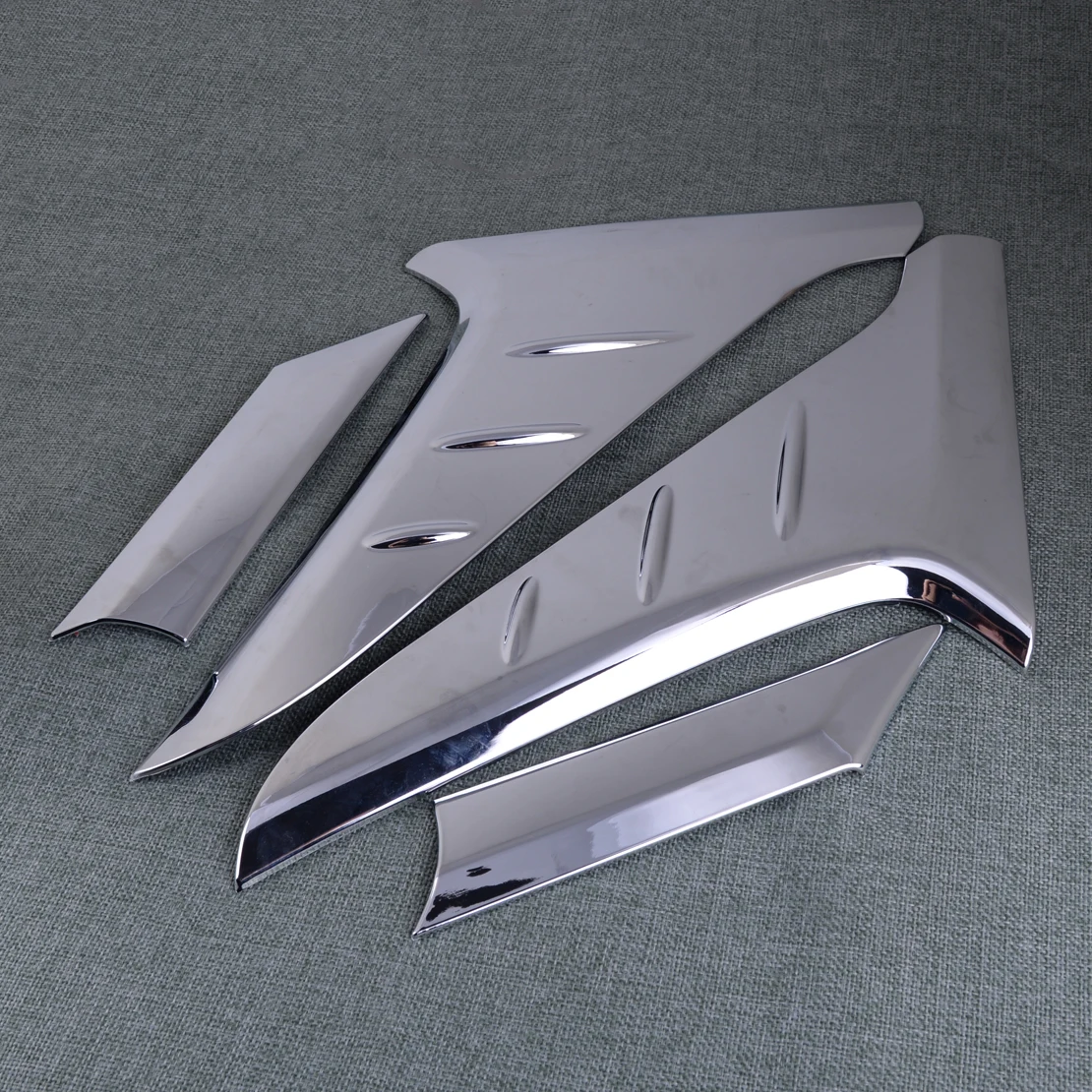 

DWCX 4pcs ABS Chrome Rear Window Beveled-edge Side Wing Spoiler Triangle Cover Decor Trim Sticker Fit for Hyundai Kona 2018 2019