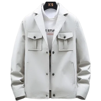 

New Spring Autumn coat Men's Jacket Male Single-breasted Casual Matching Jacket Male's lapel Coat Retro Outwear