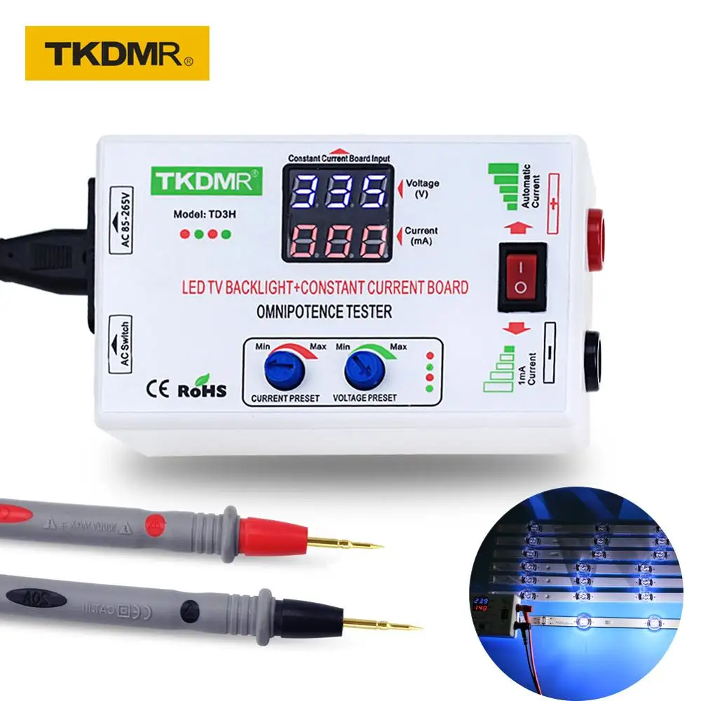 

TKDMR 0-330V Smart-Fit Manual Adjustment Voltage TV LED Backlight Tester Current Adjustable Constant Current Board LED Lamp Bead