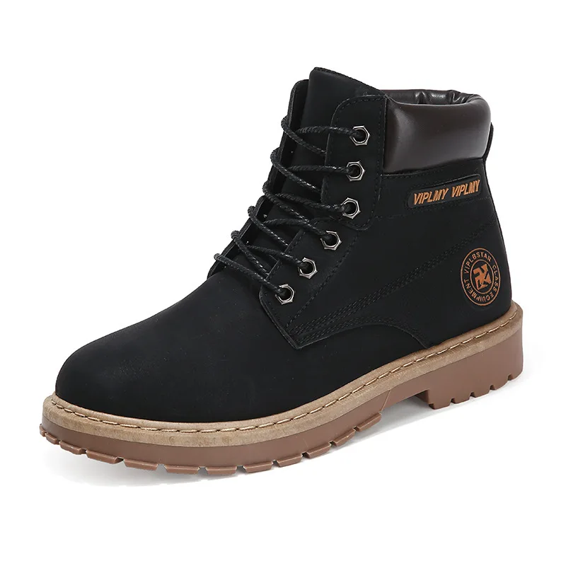 

2019 New Style Autumn And Winter Martin MEN'S SHOES Worker Boot Versatile Fashion zhong gao bang Men Casual Big Head Leather Sho